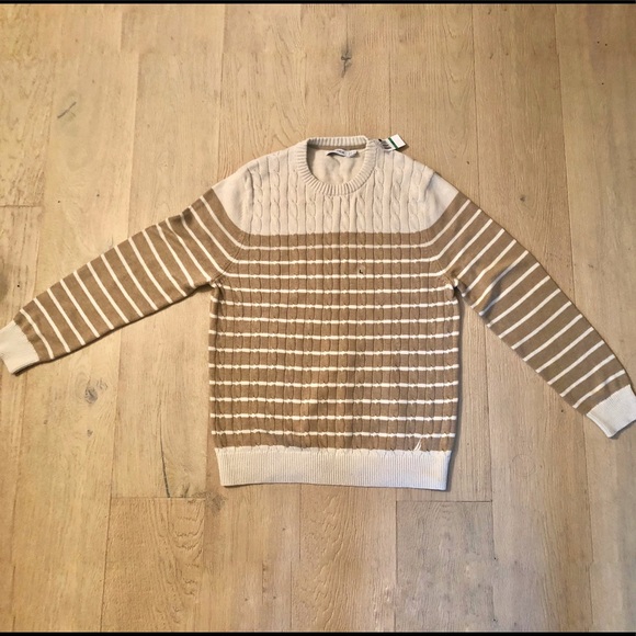 NAUTICA Men’s Striped cable front sweater - Picture 5 of 5